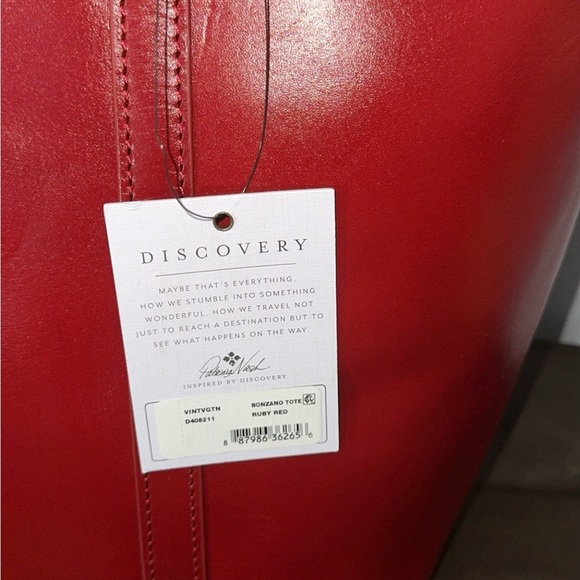PATRICIA NASH Discovery Leather Bonzano Tote Ruby Red Large Bag AUTHENTIC NWT - Picture 2 of 14